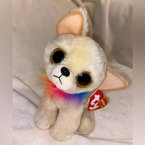 NEW! TY Beanie Boo Chewey Chihuahua Rainbow Dog